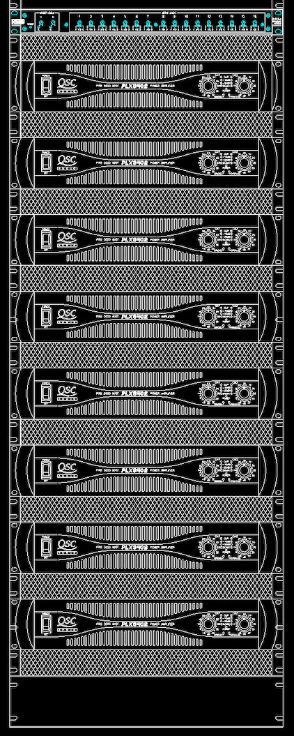 Equipment rack elevation drawing