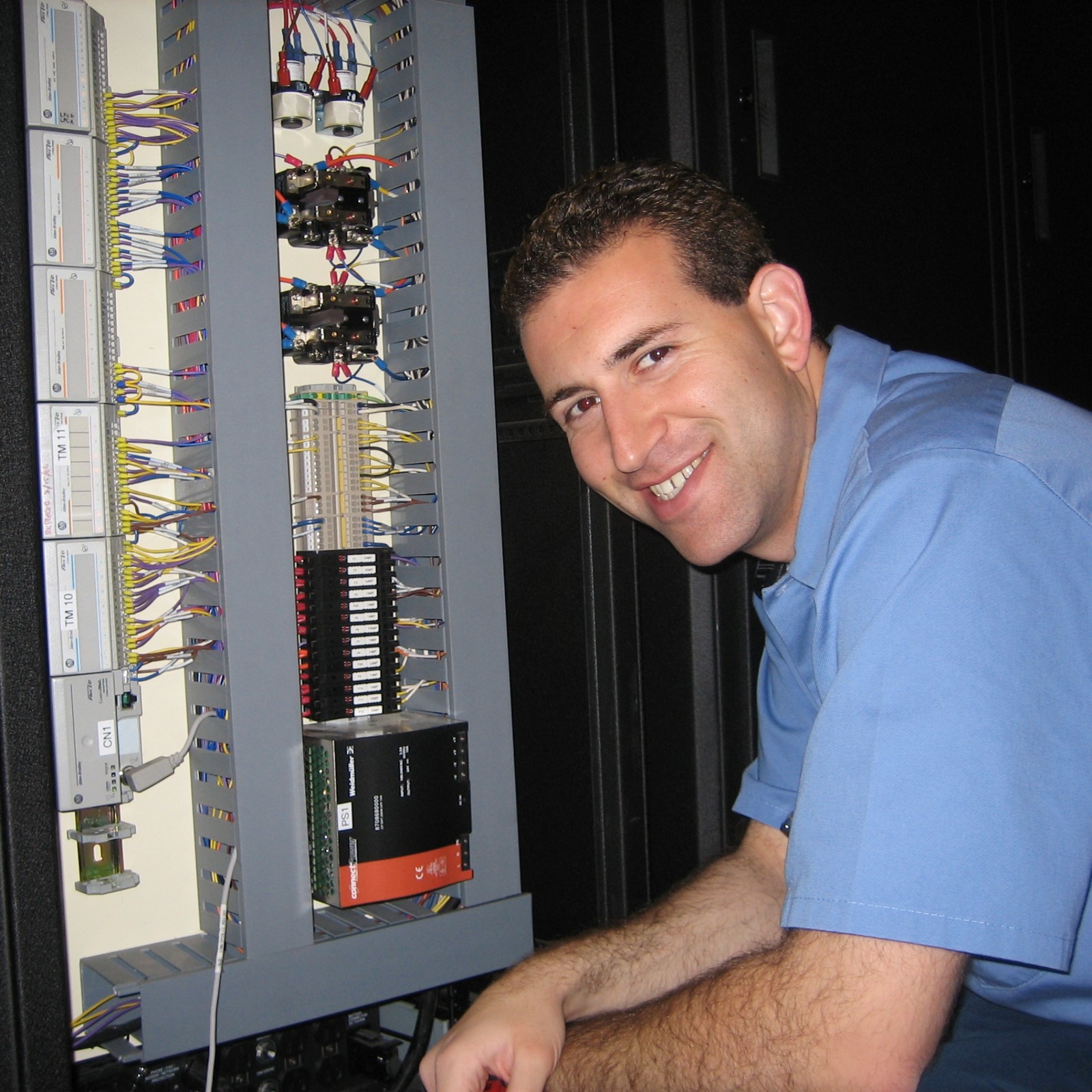 David Crown working on a theme park technical rack installation